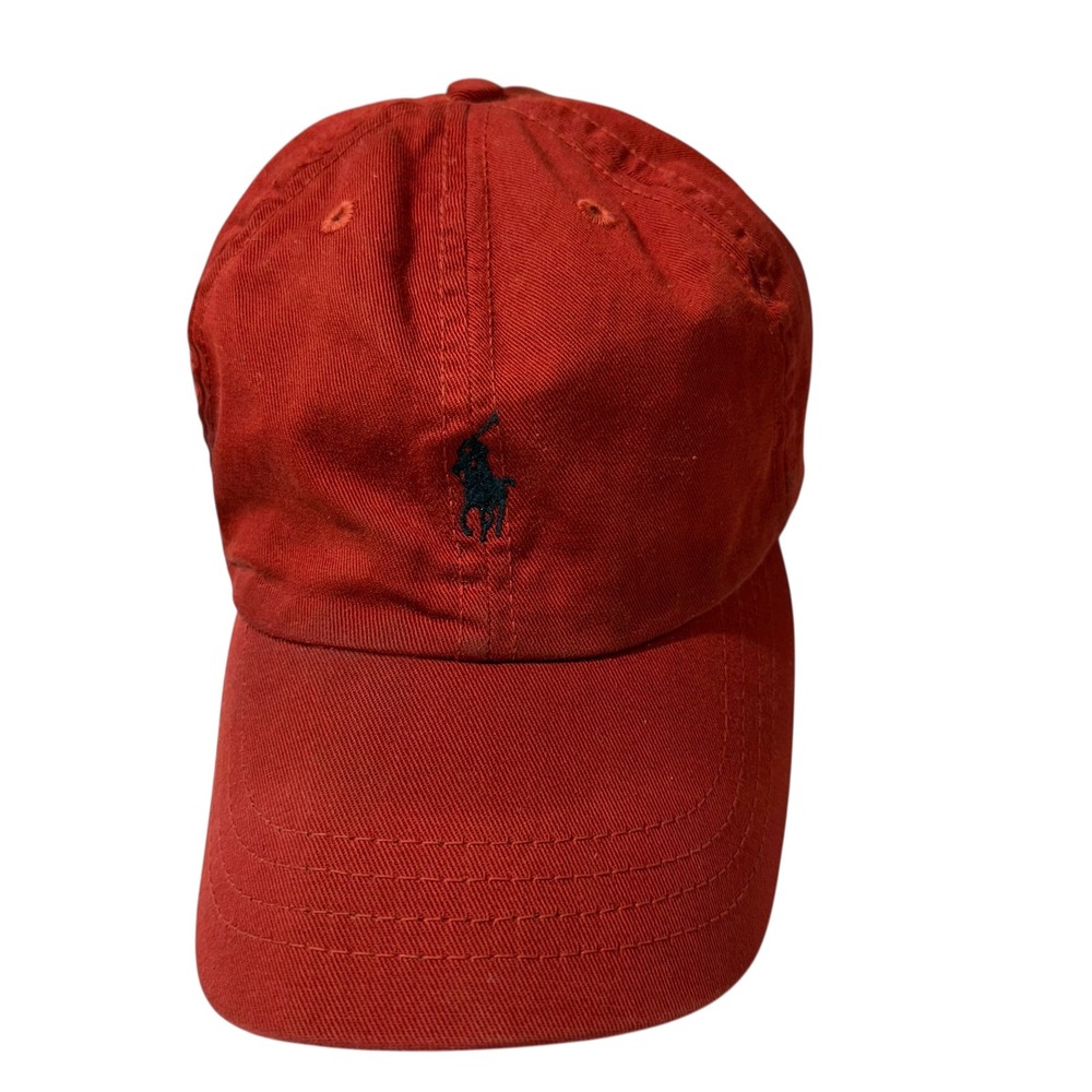 Polo Ralph Lauren Red Cap Cotton‎ Twill Embroidered Pony Adjustable VTG